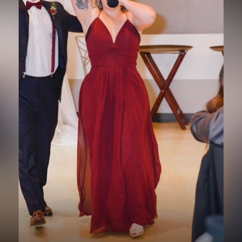 Maroon bridesmaid dress